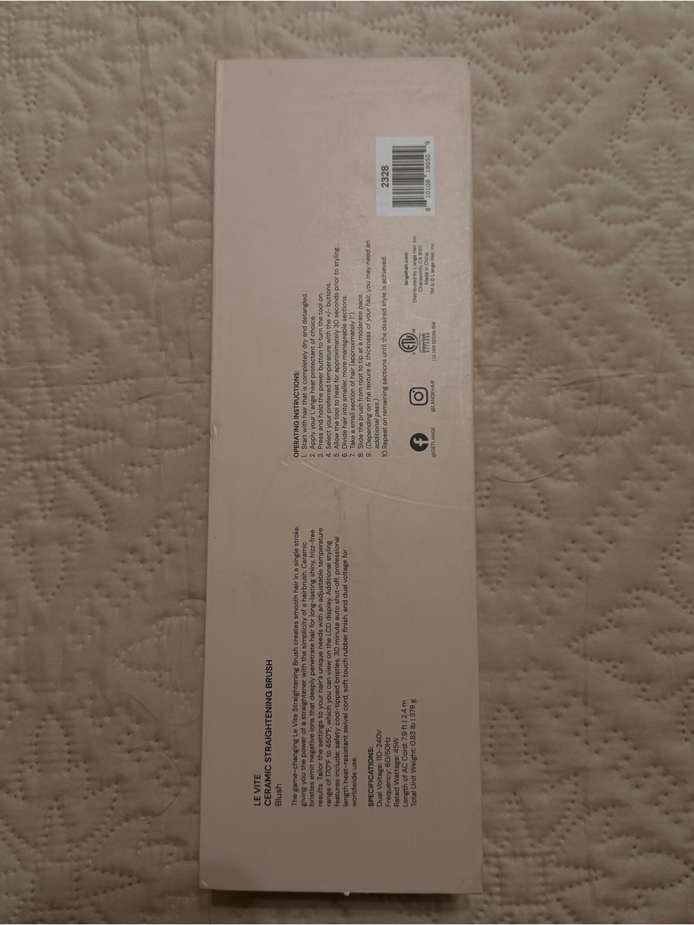 Lange Pink and Rose Gold Ceramic Hair Straightening Brush - Picture 2 of 2